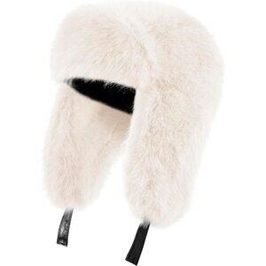 Unisex White 02 Trapper Hat with Ear Flaps Winter Russian Style Windproof